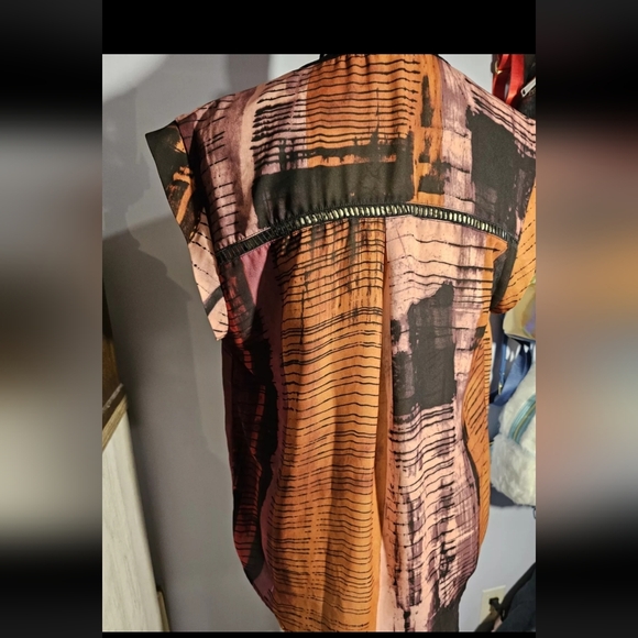 Bar Lll Top Short Sleeves Multicolored Block Ladies Size Large - Picture 7 of 11